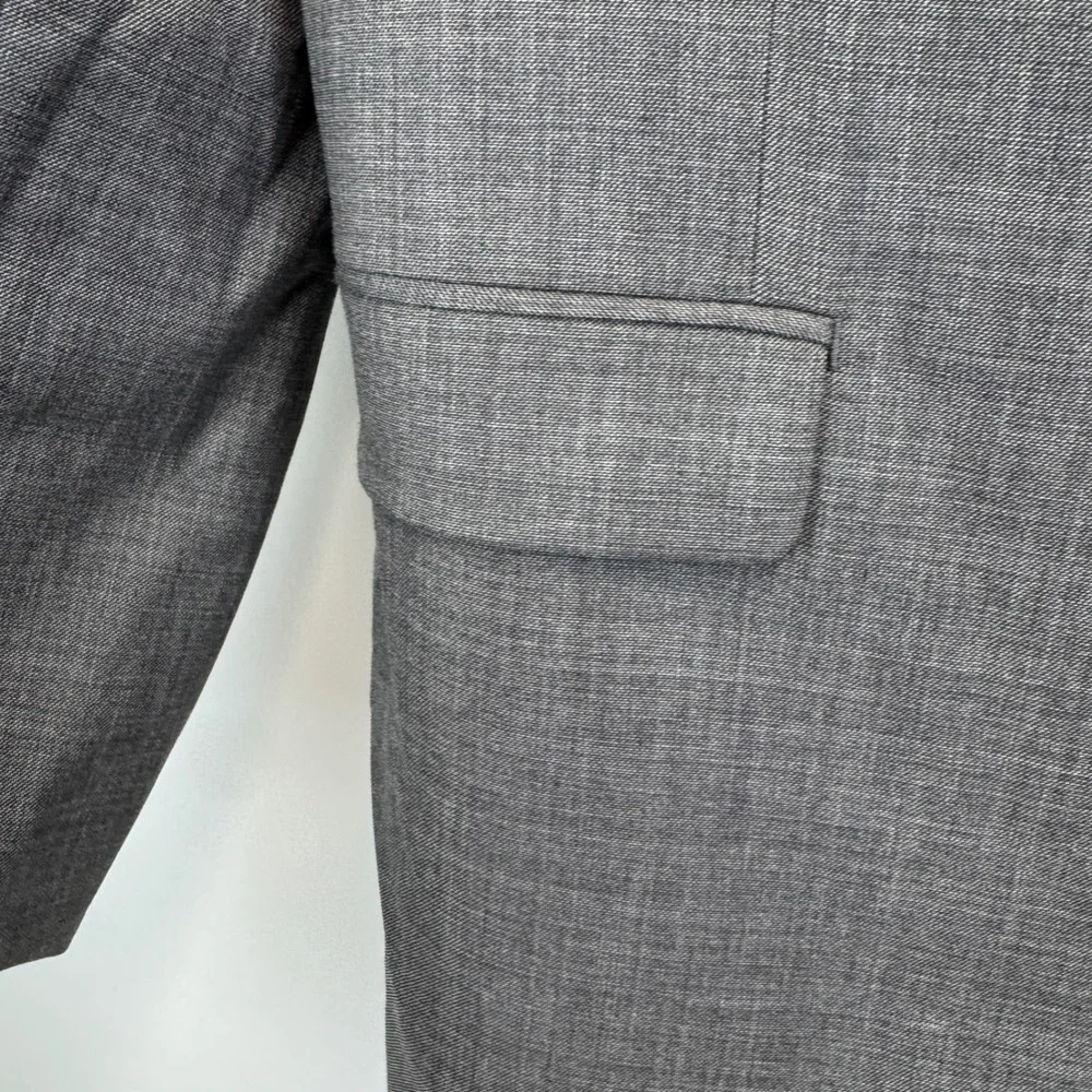 Lauren Ralph Lauren Mens 42R Grey 100% Wool Sharkskin 2 Button Blazer Sport Coat